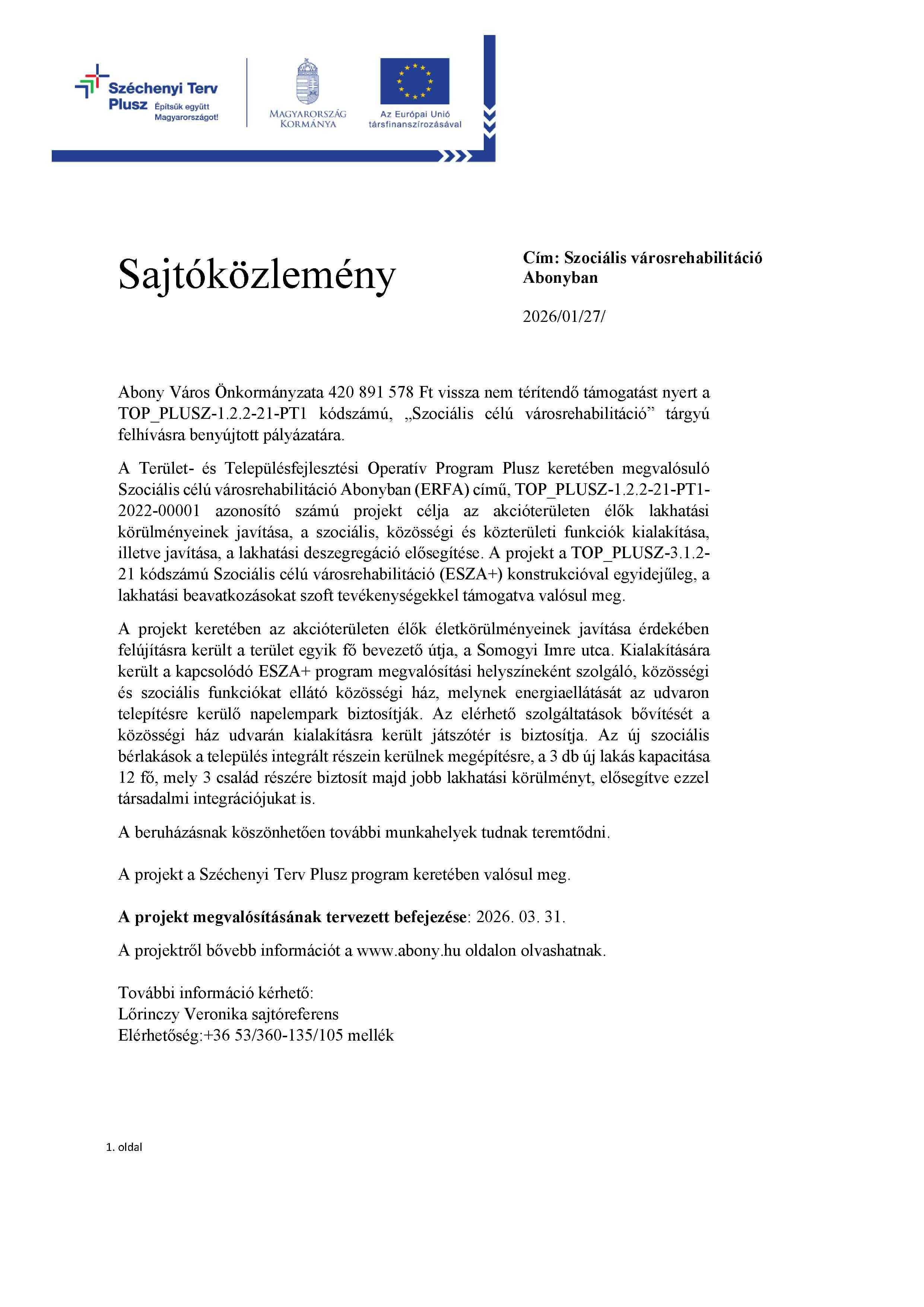 SZTP Sajtóközlemény HU 21