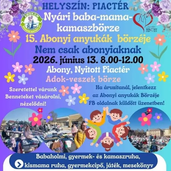 Baba- mama börze Abonyban