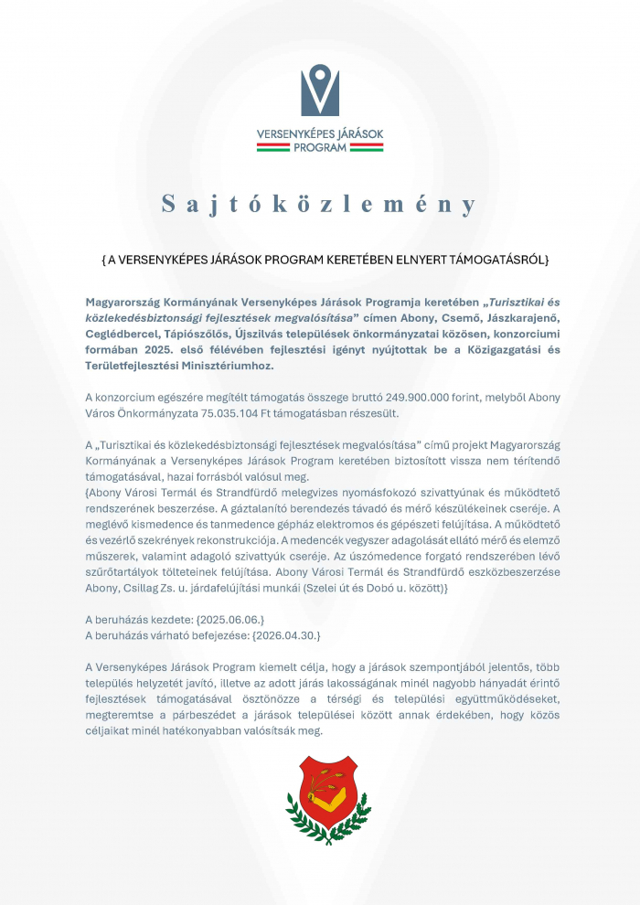 Sajtóközlemény- Versenyképes  járások