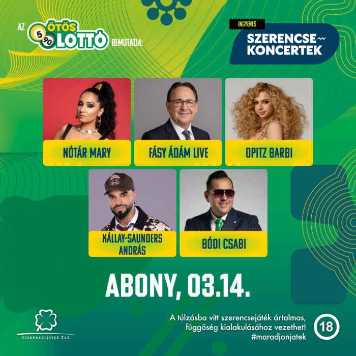 Szerencsekoncert Abonyban