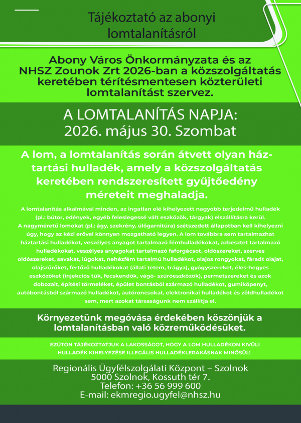 Lomtalanítás Abonyban