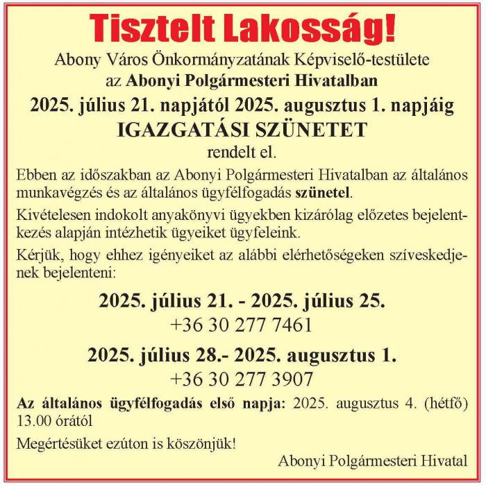 Igazgatási szünet