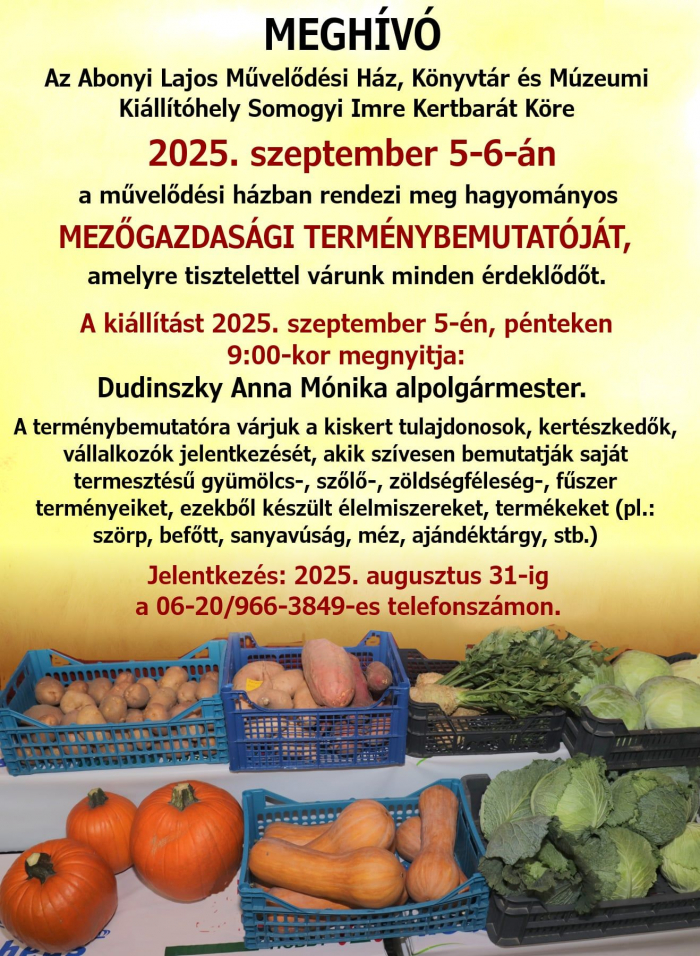Meghívó terménybemutatóra