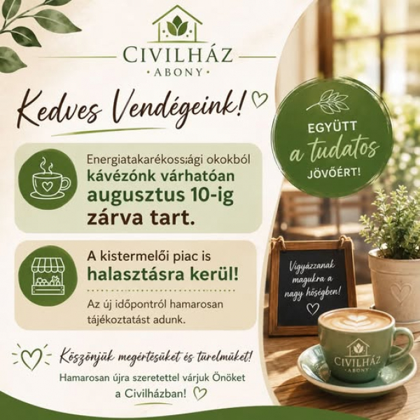 Zárva tart a Civil Ház Kávézója