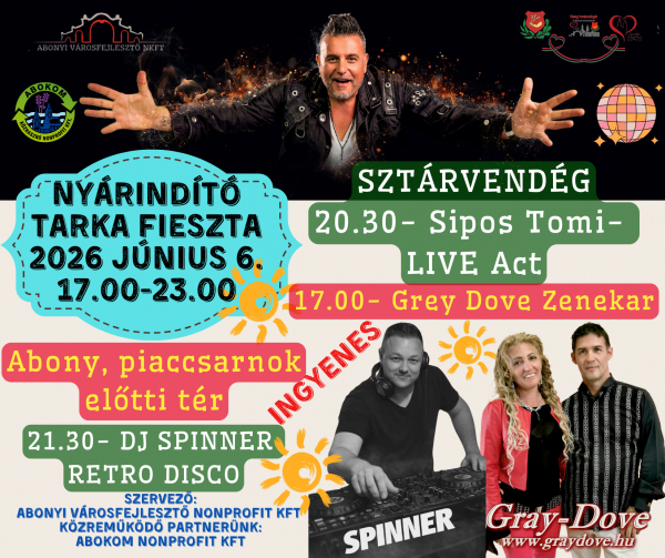 ☀️🎉 NYÁRINDÍTÓ TARKA FIESZTA ABONYBAN! 🎉☀️